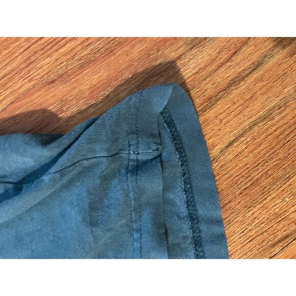 Men’s Carhartt Button Henley Tee 2XL Blue Faded Thrashed Grunge Workwear Utility - Picture 6 of 7